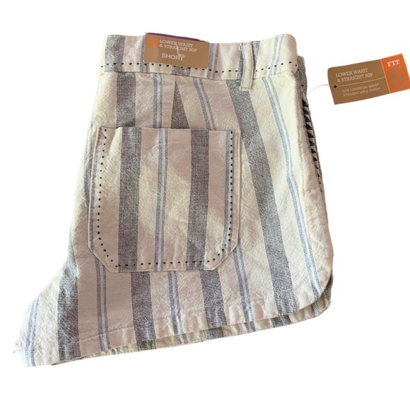 Mossimo Chambray Denim Striped Cotton Lightweight Shorts Sz 11 - Picture 2 of 9